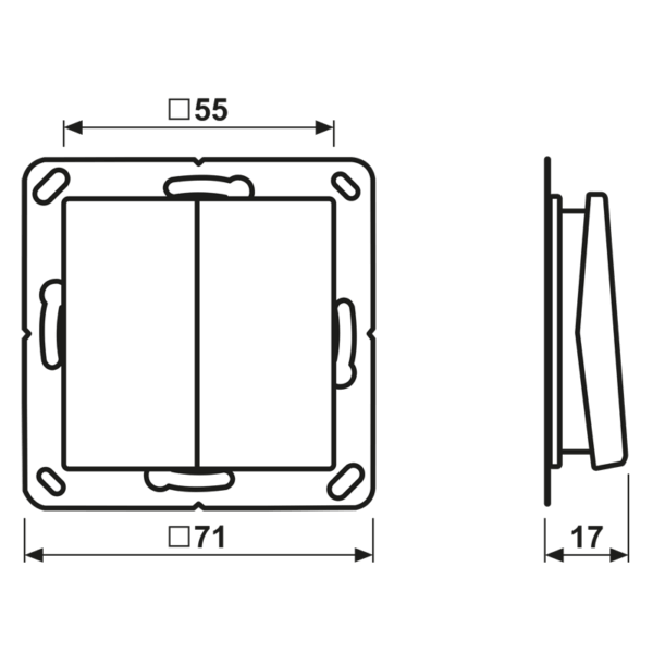 Jung Funk-Wandsender sw 4-kanalig Symbole ENO A 595 MP SW