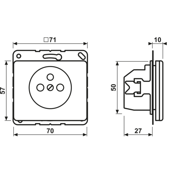 Jung Steckdose sw 16A 250V 2-pol. SL 521 FKI SW