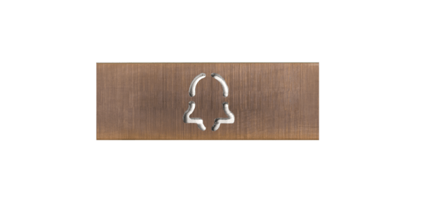 Doorbird D11x Namensschild für eine Ruftaste, Glockensymbol (Bronze-Optik als PVD Beschichtung, Edelstahl, gebürstet)