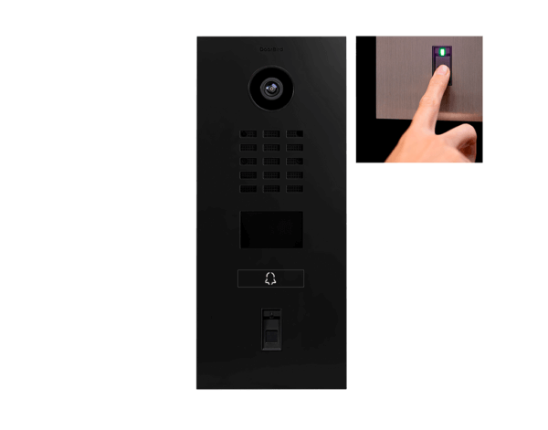 DoorBird IP Video Türstation D2101FV Fingerprint 50 mit einer Ruftaste, RAL 9011