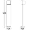 Steinel LED-Außenleuchte o. Sensor 136 x 146 x 900 mm GL 85-900 C 3000K – Bild 3