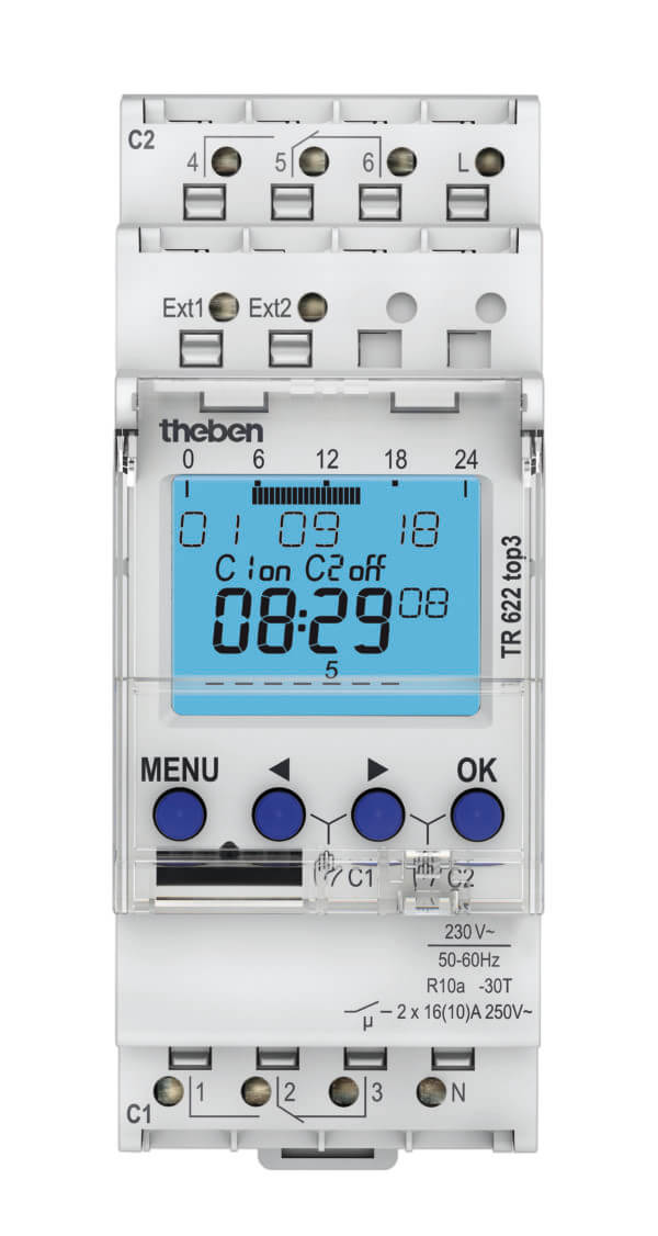 Theben Digitale Zeitschaltuhr Wochenprog. 2K TR 622 top3