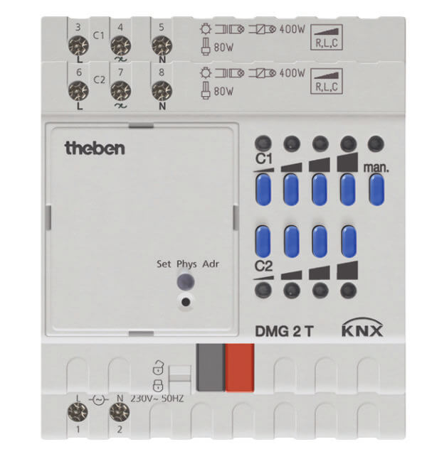 Theben Universaldimmer 2Kanal,Grundmodul DMG 2 T KNX