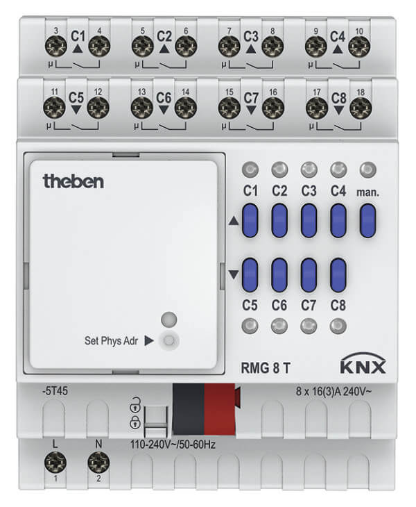 Theben Schaltaktor/Jalousieaktor MIX2, Grundmodul RMG 8 T KNX