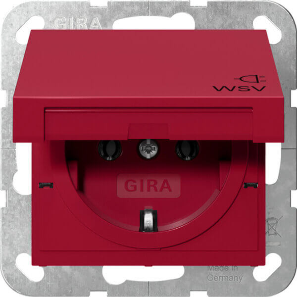 Gira SCHUKO-Steckd. KD WSV System 55 Rot 4454108