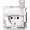 Merten SCHUKO-Steckdose pws/gl Klappdeckel MEG2315-0319 – Bild 2