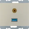 Berker Steckdose USB/3,5mm Audio edelstahl lackiert 3315397004 – Bild 2