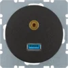 Berker USB/3,5mm Audio Steckdose sw/gl 3315392045 – Bild 2