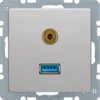 Berker USB/3,5mm Audio Steckdose alu/lack 3315396084 – Bild 2