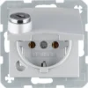 Berker SCHUKO-Steckdose alu/mt Steckklemme, Schloss 47631404 – Bild 2