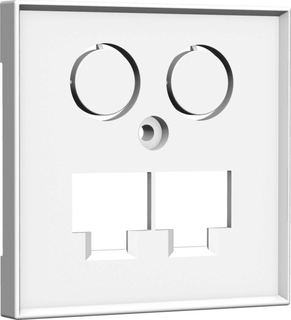 homeway HW-ZLLRWM55V1 TV+LAN/LAN 55x55mm Zentralplatte reinweiß matt