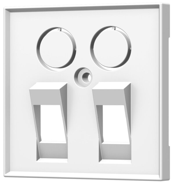 homeway HW-Z2LWLRWG55V1 TV+LWL/LWL 55x55mm Zentralplatte reinweiß