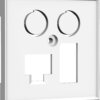homeway HW-ZLTVWG55V1 TV+LAN/TAE 55x55mm Zentralplatte verkehrsweiß – Bild 2