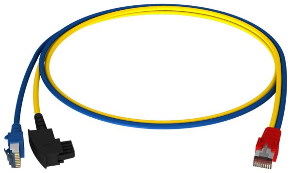 homeway HCAHNG-B2404-A020 Y-Patchkabel LAN/TAE blau/gelb 2,0m