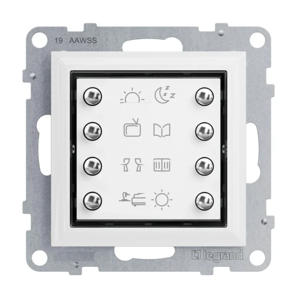 Legrand 765609 Seano MyHome Szenentaster zum Abrufen von 8 Szenarien in der