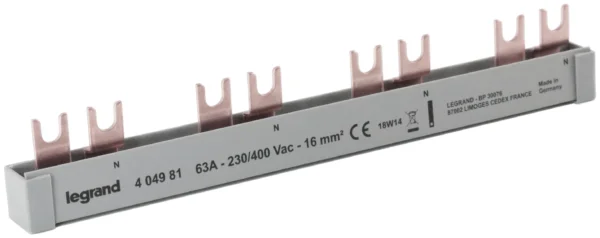 Legrand 404981 Gabelkammschiene 2-polig 12TE 16qmm 1-phasig+N f.4AFDD Fi/LS