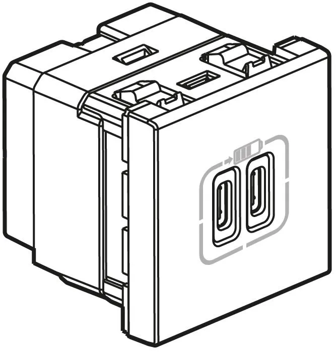 Legrand 079390 USB-Lademodul 2xUSB-C 2-modulig 3A Mosaic Aluminium