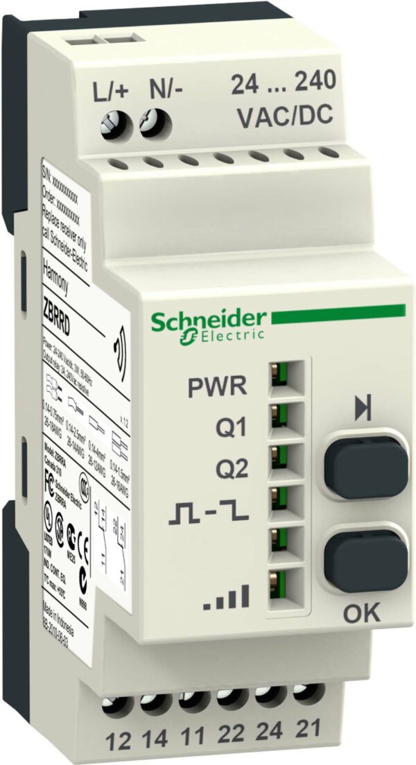 Schneider ZBRRD Programmierbarer Receiver 2Relais 24-240VUC 2Drucktaster