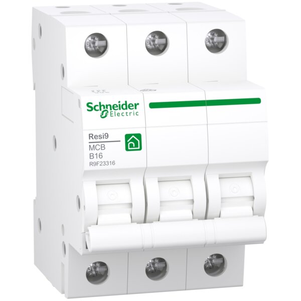 Schneider R9F23316 Leitungsschutz- schalter Resi9 3P, 16A, B Charakteristik