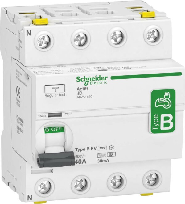 Schneider A9Z51440 FI-Schalter 4P 40A 30mA IID TYP B-EV Elektroladestation