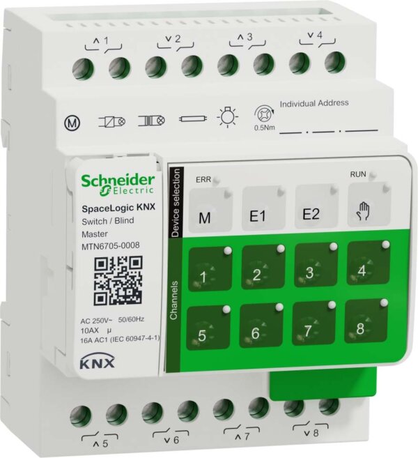 Schneider MTN6705-0008 SpaceLogic KNX Master Schalter/Jalousie 8-fach