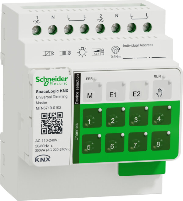 Schneider MTN6710-0102 SpaceLogic KNX Master Dimmer 2-fach