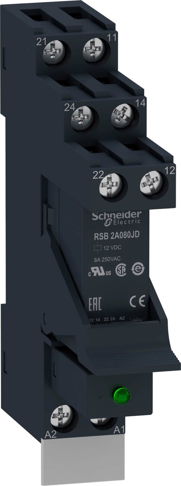 Schneider RSB2A080JDPV Zelio RSB Relais u.Sockel 2We8A 12VDC m.Diode