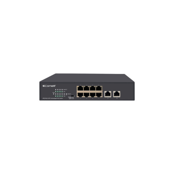 Comelit IPSWP10N01A POE Switch 8 POE Ports +2 Uplink 10/100/1000