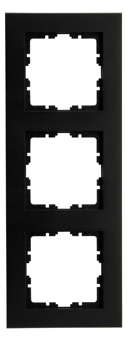Kopp 407050004 HK07 PURE-Abdeckrahmen 3-fach Farbe:schwarz matt