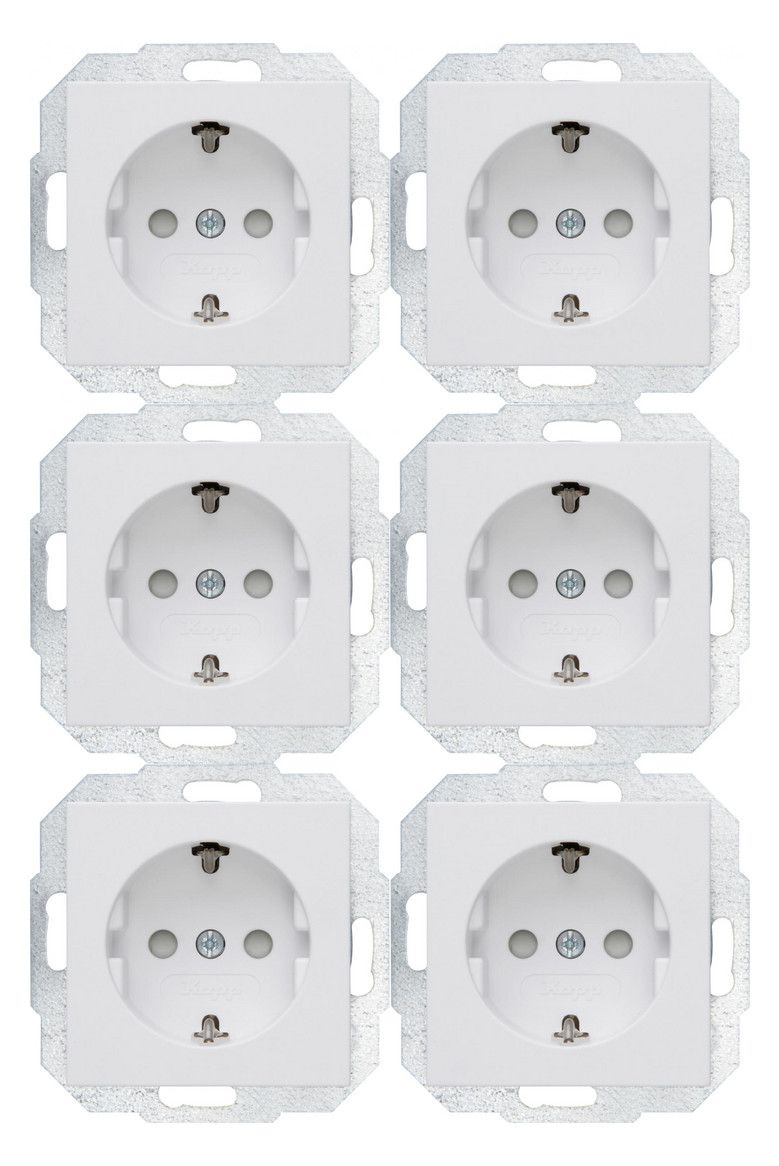 Kopp 943032056 ATHENIS-Profi-Pack:6x Schutzkontakt-Steckdosen,erhöhter Berühr