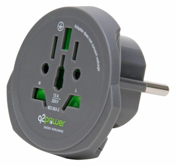 Kopp 473202019 Reiseadapter Welt n.Europa Steckd.f.CH IT,UK USA,JP