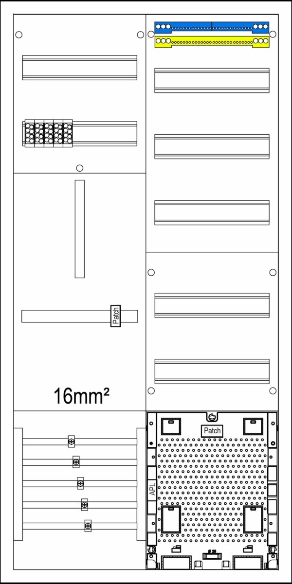 F-TRONIC Komplettschrank AP 1Z 1stö ZE106APZ-16 2Feld SS_5p 1100x550x210mm