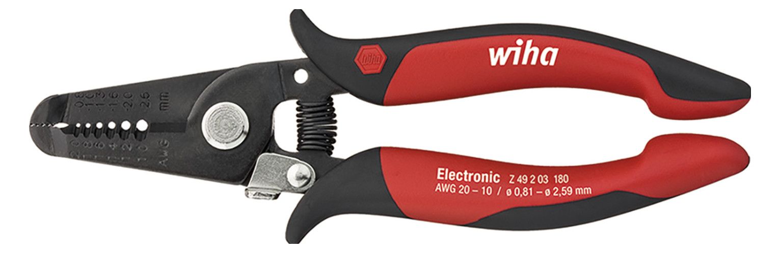 Wiha Z 49 2 03 165mm Electr. Abisolier- zange breiter,langer Kopf 33471