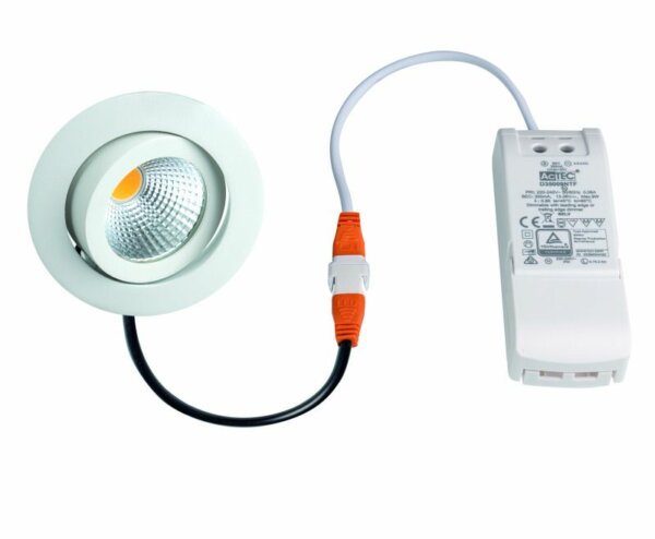 Rutec ALU57341WWD-M-V2 TALU LED-Einbaustrahler dimmbar ,rund,8W,IP20