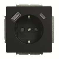 BUSCH-JAEGER Steckdose 1f sw mt 1USB-A 20 EUCB2USBAC-45M 1USB-C UP IP20