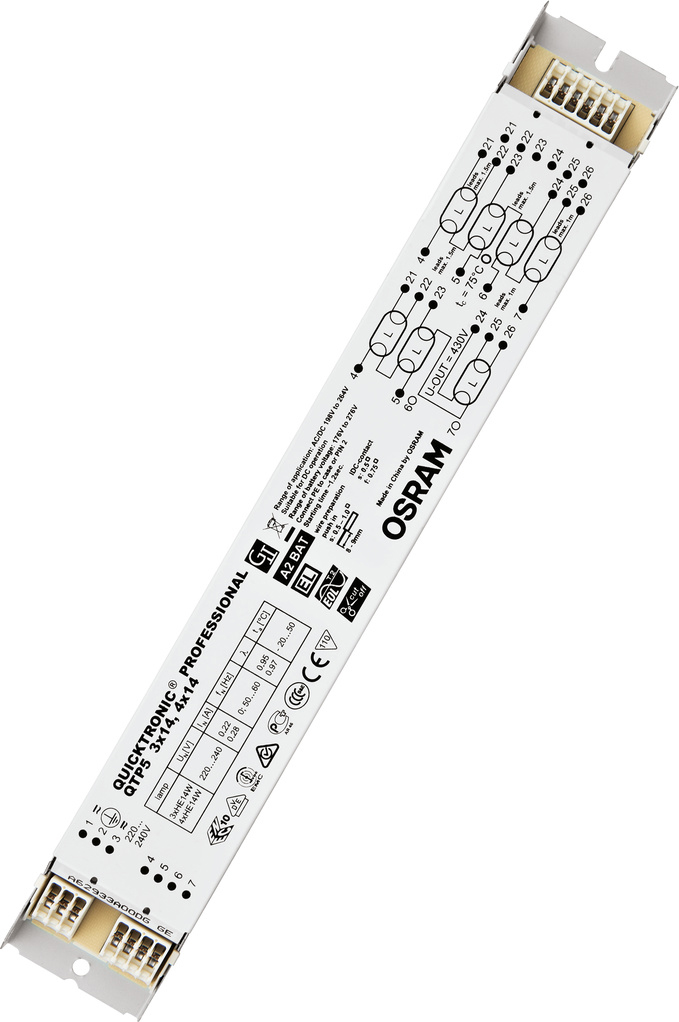 Osram QTP5 3x/4x14W 220-240V 280x40x21 QUICKTRONIK PROFESSIONAL