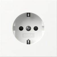 GIRA 475570 SCHUKO-Steckd.SH o.Kr.Flächenschalter Reinweiß