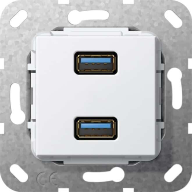Gira Gira USB 3.0 A 2-fach reinweiß Gender Changer 568403