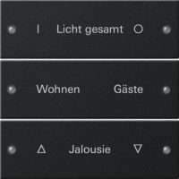 Gira Wippenset 3-fach beschr. System 55 schwarz 2203005