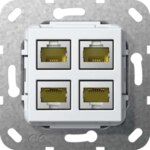 Gira Modular Jack RJ45 Cat6A reinweiß 4-fach 569803