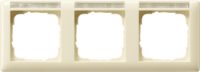 Gira Rahmen 3f.cremeweiß-glänzend m. Schriftfeld 109301