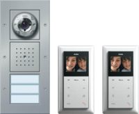 Gira Zweifamilienhaus-Paket Video, Farbe: Aluminium, 049546