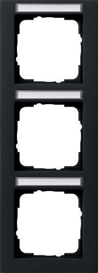 Gira Abdeckrahmen 3fach schwarz senkrecht BSF 110309