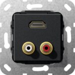 Gira Unterputz Tragring HDMI+C Audio schwarz matt 567410