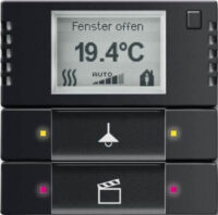 Busch-Jaeger Bedienelement 2/4-fach mit RTR, schwarz matt 6128/28-885