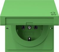 GIRA 4454707 SCHUKO-Steckd.KD SV Flächenschalter Grün
