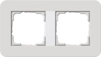 Gira Abdeckrahmen 2fach Hellgrau/Reinweiß 0212411