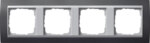 Gira Abdeckrahmen 4-fach anthrazit mit Aluminium ZL, Event 021481