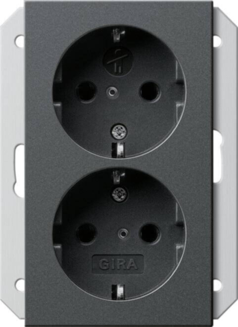 Gira Gira Steckdose SCHUKO 2-fach Dose anthrazit 273528