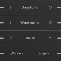 GIRA 5034905 Wippenset 4fach indiv. Tastsensor4 TS4 Alu Schwarz matt(lackiert)